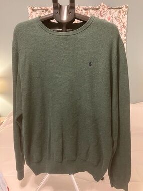 Polo Ralph Lauren Green Knit Sweater XL Crewneck Cotton Classic Logo